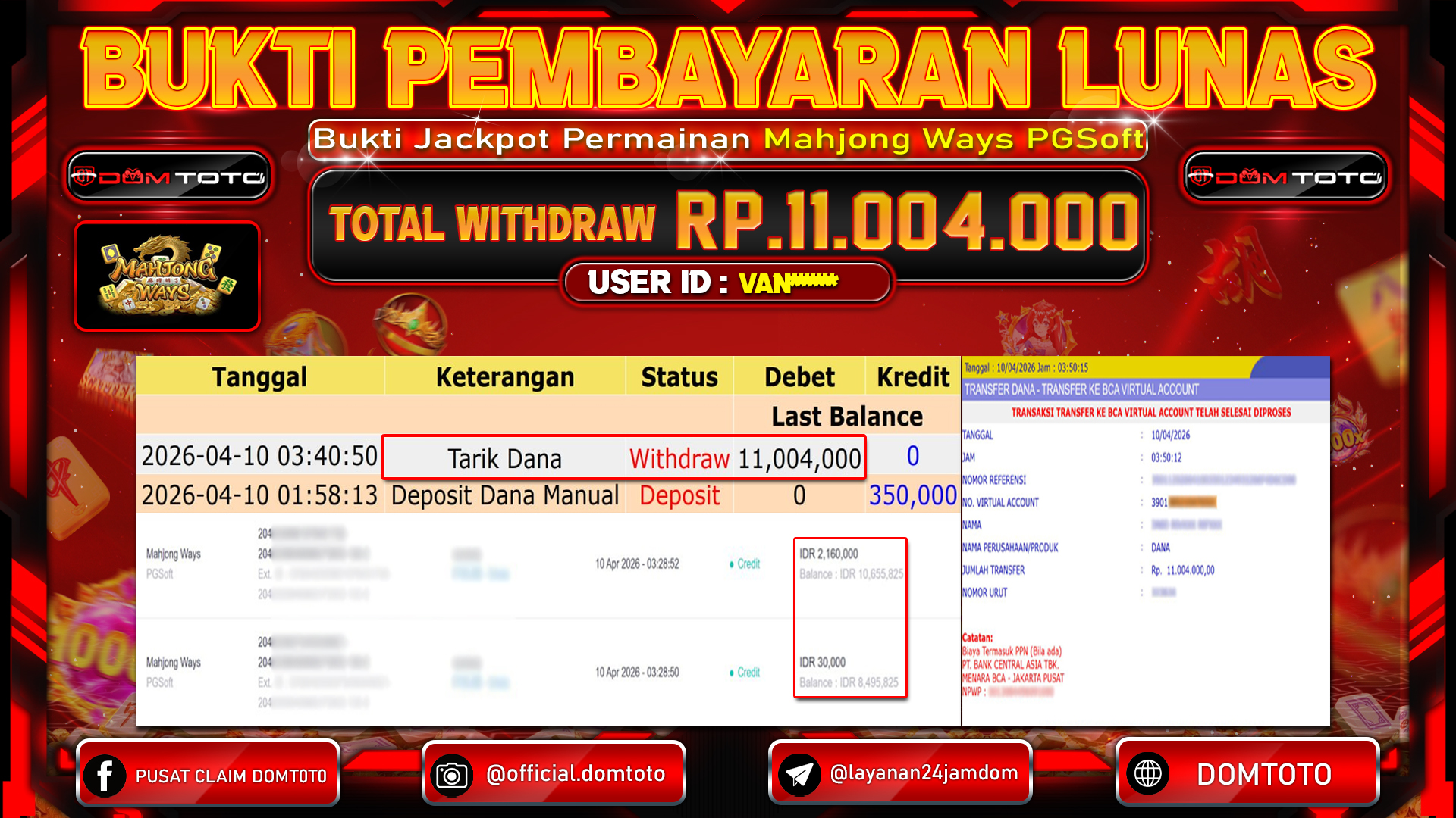 JACKPOT SLOT Mahjong Ways PGSoft 10 APRIL 2026